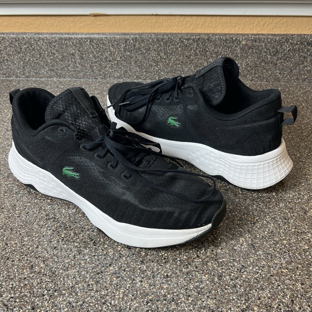 Lacoste Mens Athletic Shoes Court-Drive Fly 07211 Size 13 Black Mesh Lace Up Low